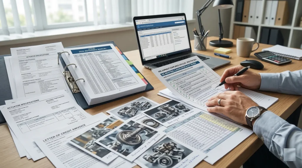 U.S. industrial buyer reviewing a pre-shipment checklist.