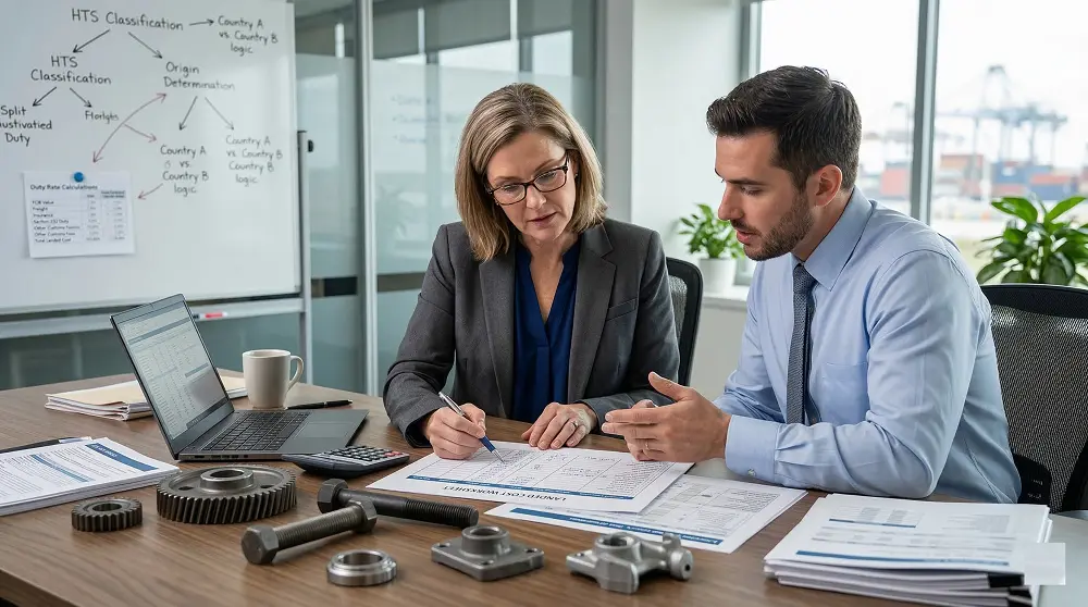 Realistic editorial hero image Section 232 non stacking 2026