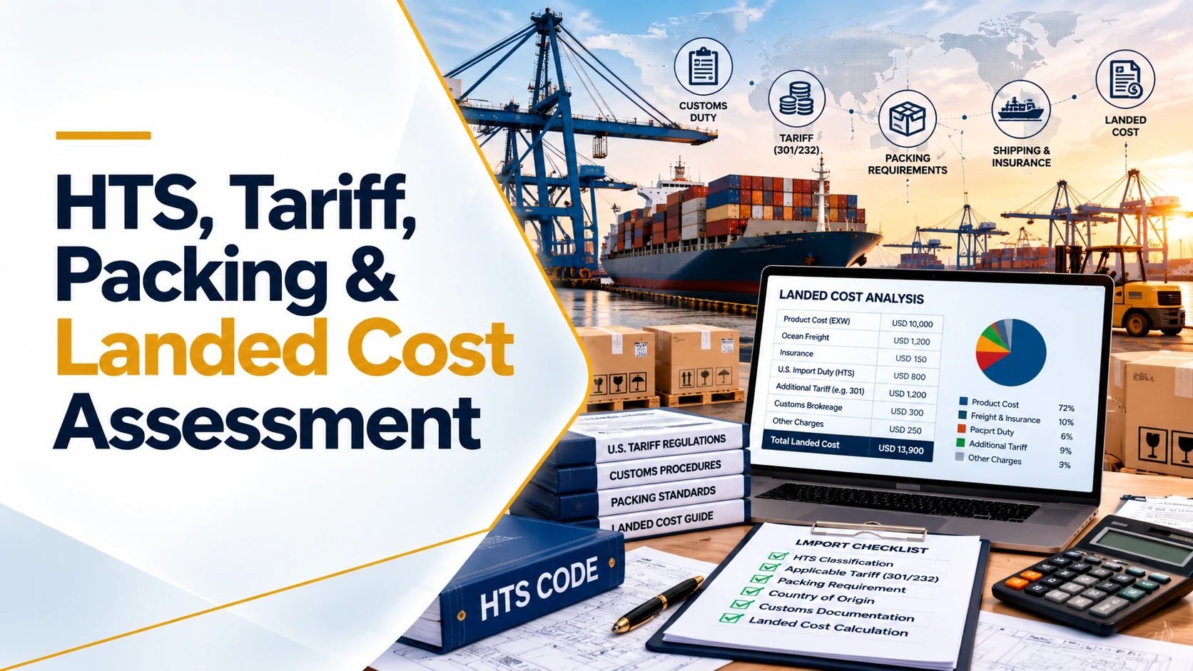 U.S. HTS tariff packing and landed cost assessment for imported industrial equipment
