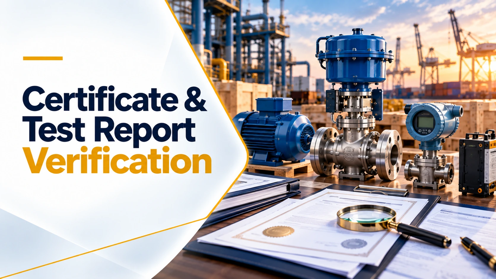 Industrial certificate and test report verification for an exact product model