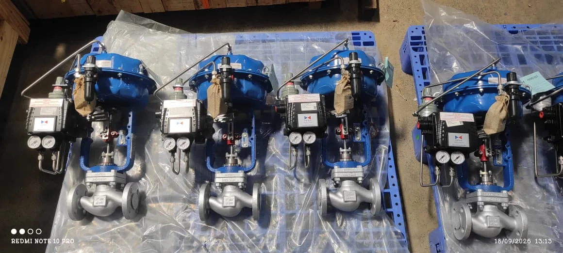 Industrial control valve spare parts procurement: assemblies prepared for OEM inspection before export