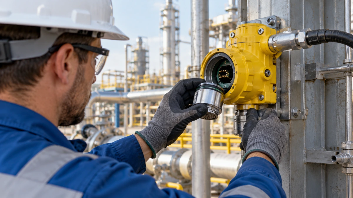 Industrial gas detector sensor replacement