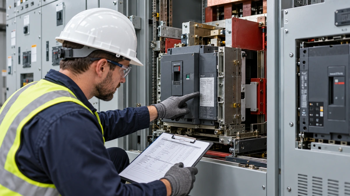 Industrial switchgear breaker rating and replacement verification