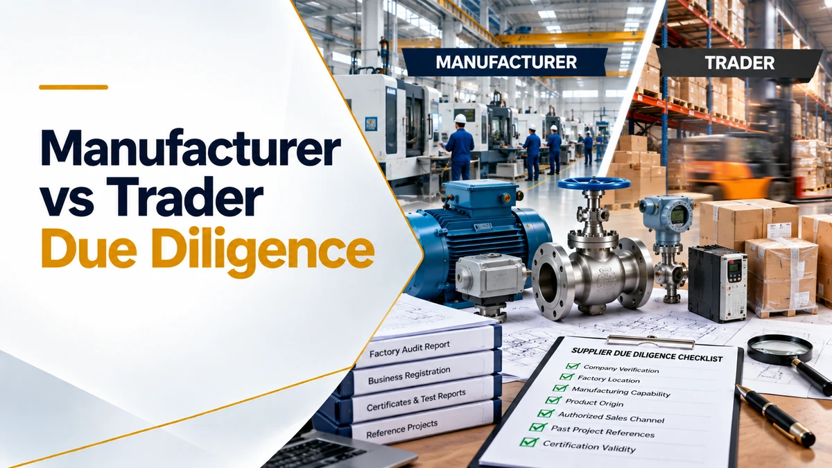 Manufacturer trader and factory due diligence for overseas industrial suppliers