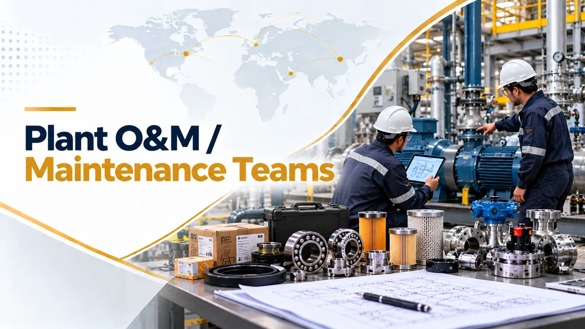 Plant operations and maintenance teams sourcing shutdown spares, replacement parts and MRO equipment