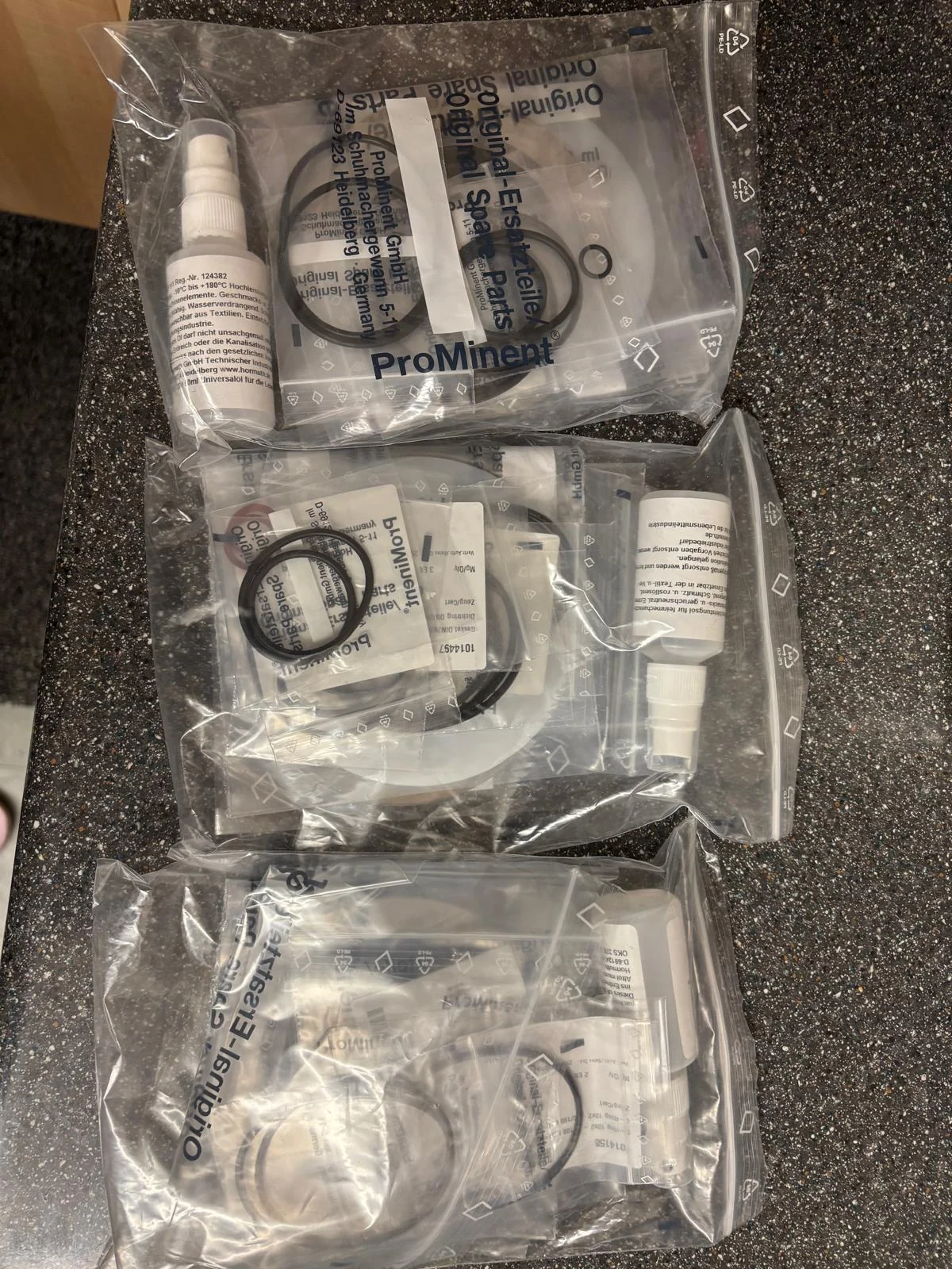 ProMinent dosing pump maintenance kit with O-rings and original spare parts