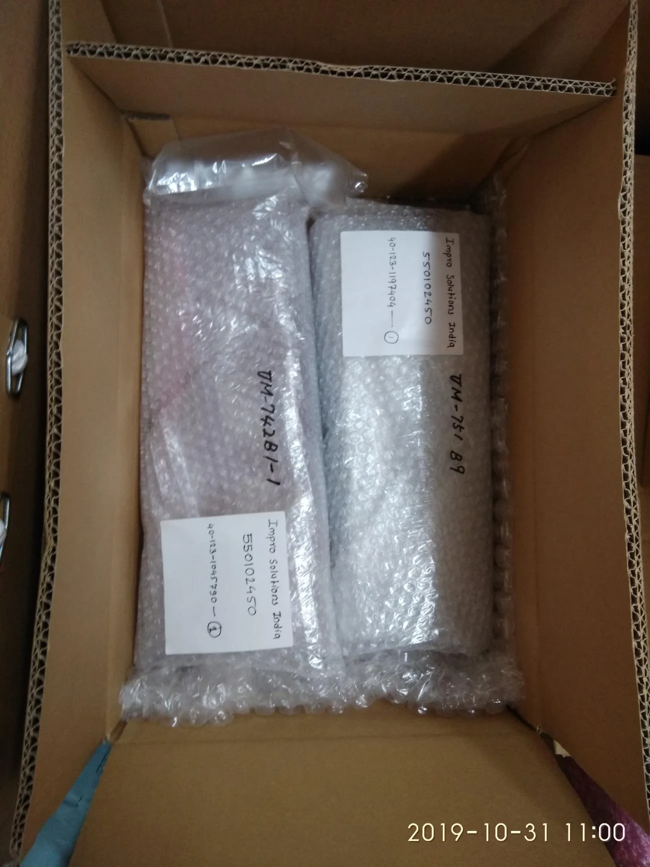 Shinkawa VM-742B1-1 network communication module and VM-751B power supply module packed for shipment