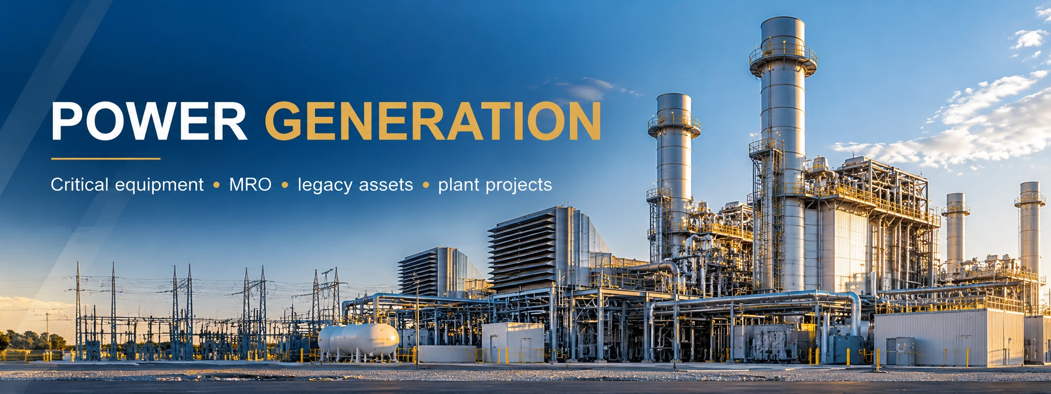 U.S. power plant critical equipment procurement for generation facilities, MRO and long lead industrial equipment
