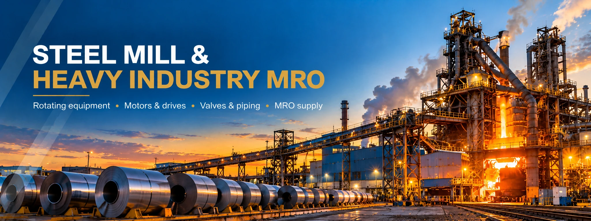 U.S. steel mill heavy industry MRO procurement for legacy equipment and critical plant spares