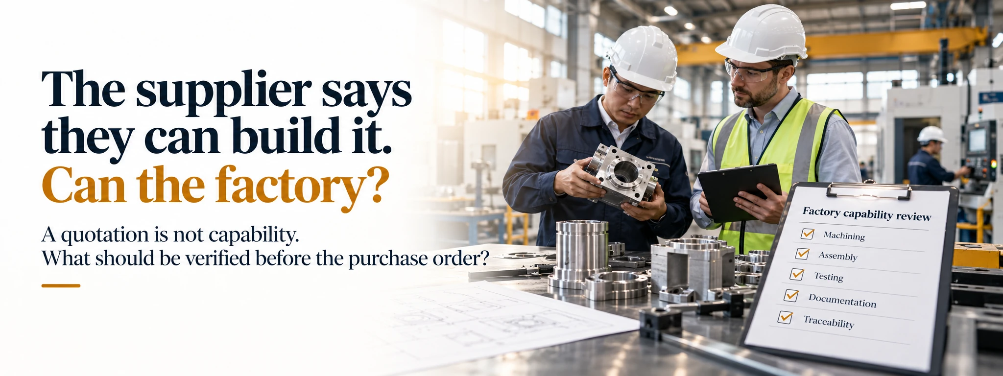 U.S. buyer industrial supplier and factory manufacturing capability verification before purchase order